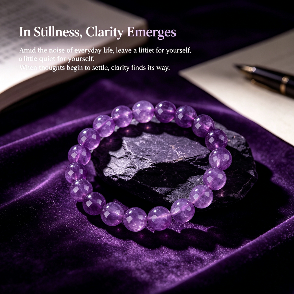 Natural Amethyst Crystal Bracelet – 8mm & 10mm